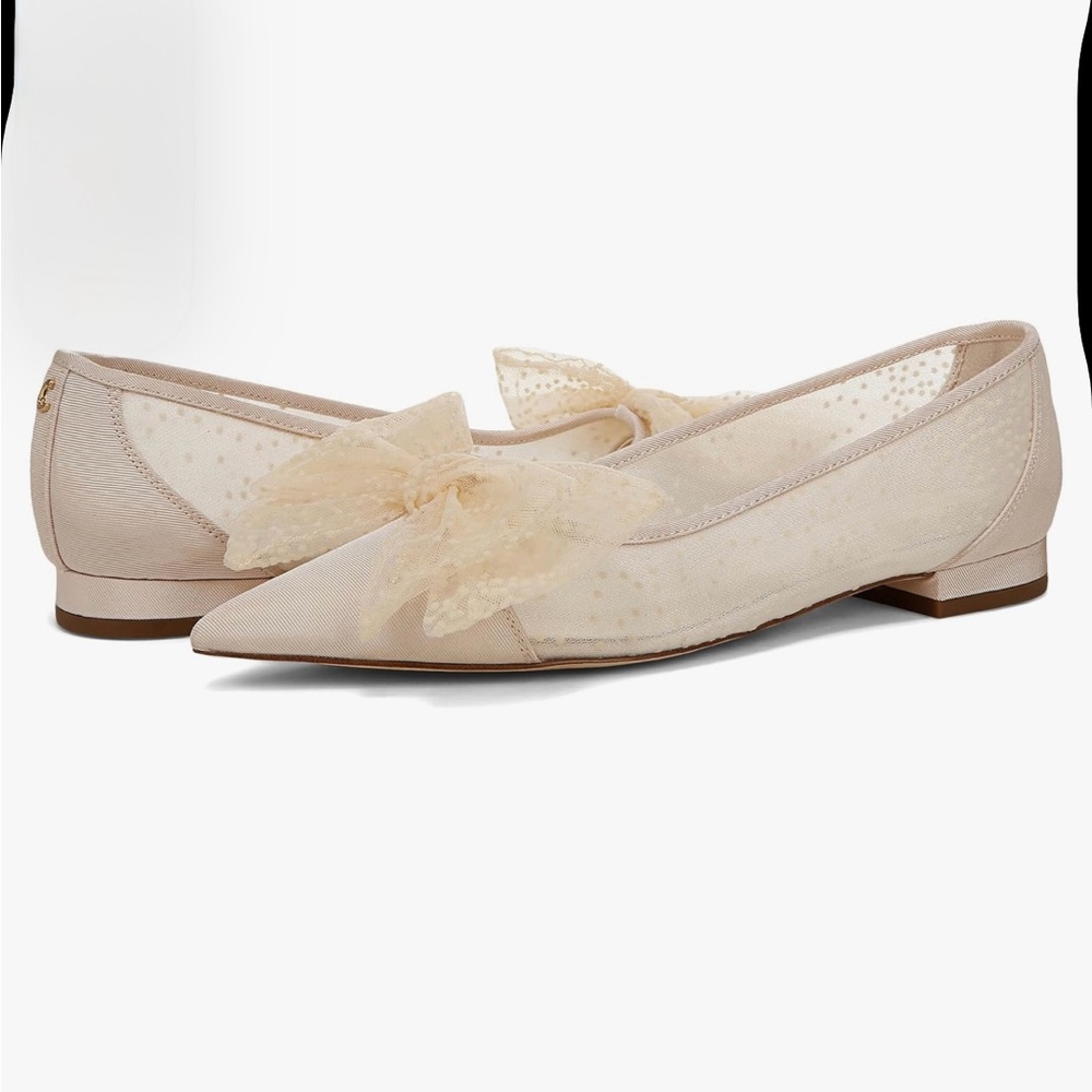 Circus NY by Sam Edelman Darcey Elegant Cream Bow Flats Size 8 - Picture 4 of 15